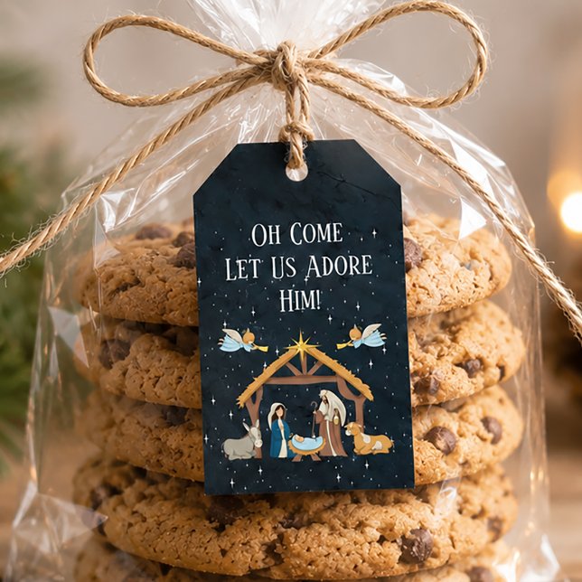 Étiquettes-cadeau Jolie Crèche de Noël (Cute Nativity Christmas Gift Tags)