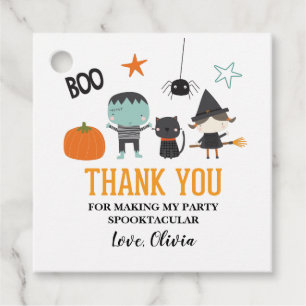 Étiquettes Cadeau Jolie fête d'anniversaire d'Halloween pour enfants