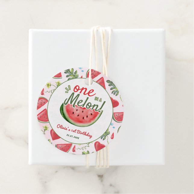 Étiquettes Cadeau Jolie Fête d'anniversaire Un dans un Melon (En situation)
