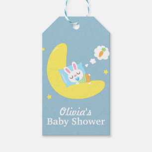 Étiquettes-cadeau Jolie Fête de Naissance de Lapin Endormi sur la Lu