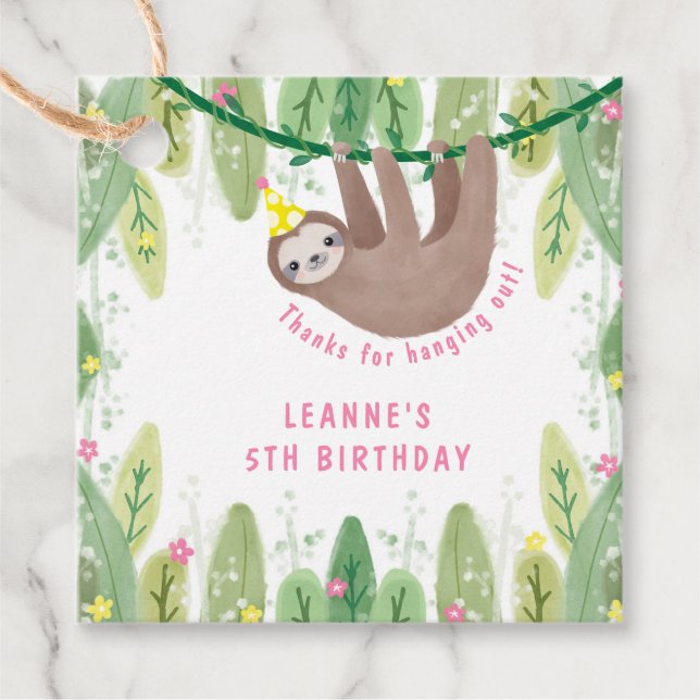 Étiquettes Cadeau Jolie fête jaune casquette d'anniversaire (Devant)