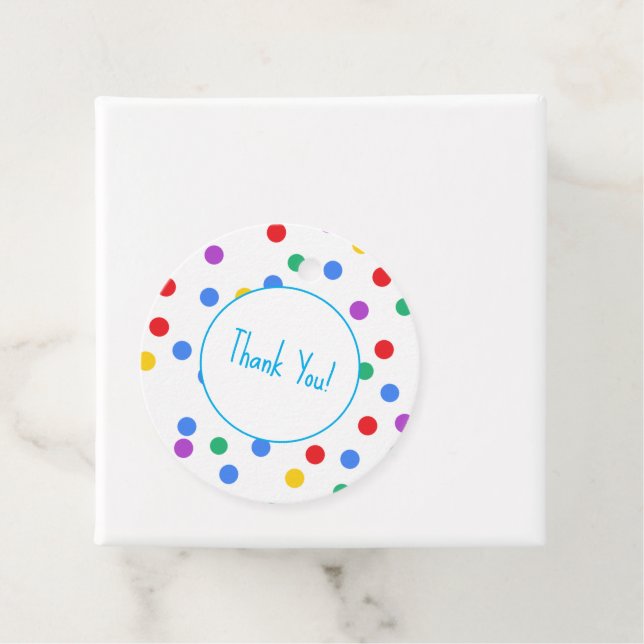 Étiquettes Cadeau Jolie fête Pois Anniversaire de enfant (En situation)