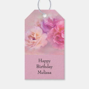 Étiquettes-cadeau Jolie oeillette rose belle photo élégant Anniversa