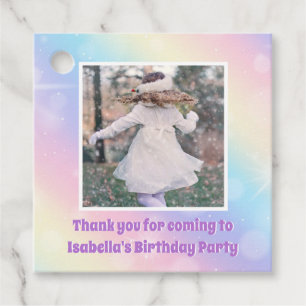 Étiquettes Cadeau Jolie Pastel Rainbow Sparkle Girls Birthday Party