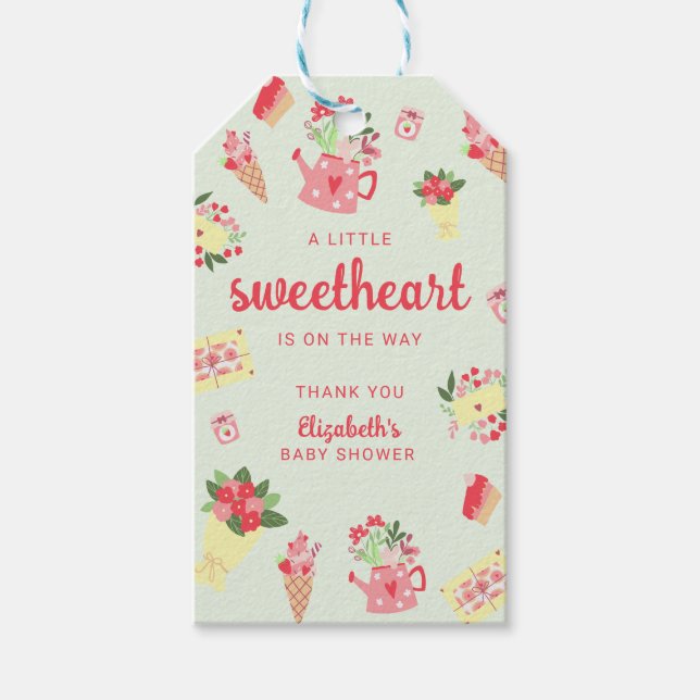 Étiquettes-cadeau Jolie petite amoureuse sur le chemin Baby shower (Devant)