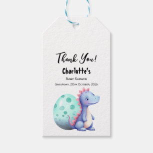 Étiquettes-cadeau Jolie petite dinosaure aquarelle pour Baby Shower