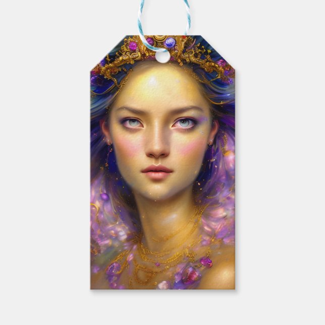 Étiquettes-cadeau Jolie princesse guerrière déesse Ethéale (Devant)