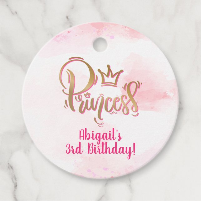 Étiquettes Cadeau Jolie princesse rose (Devant)