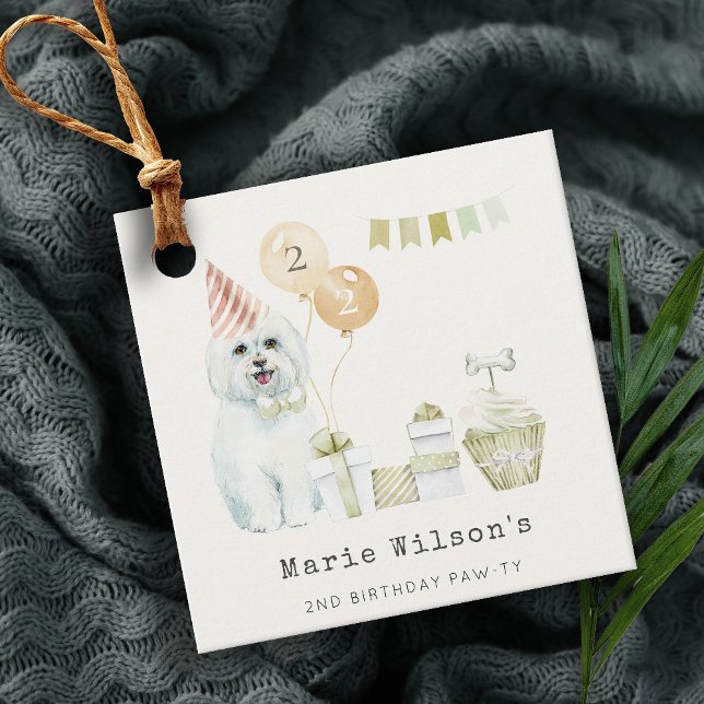Étiquettes Cadeau Jolie Soirée Verte Rouille Chien Chien N'Importe Q (Créateur téléchargé)