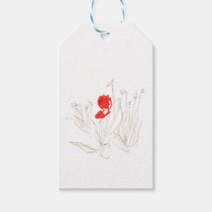 Étiquettes-cadeau Jolie tulipe au vent et à la pluie