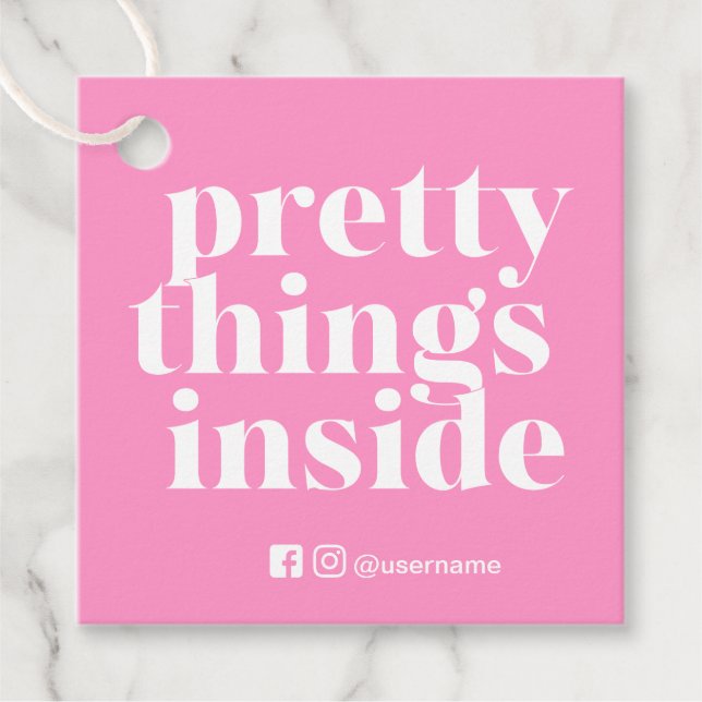 Étiquettes Cadeau Jolies choses à l'intérieur, Petites entreprises T (Devant)