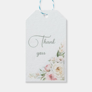 Étiquettes-cadeau Jolies pivoines aquarelle, MARIAGE ANNIVERSAR Cade