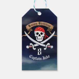 Étiquettes-cadeau Jolly roger Pirate Anniversaire Fête Favoriser