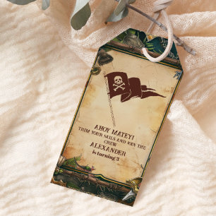 Étiquettes-cadeau Jolly roger Pirate fête d'anniversaire
