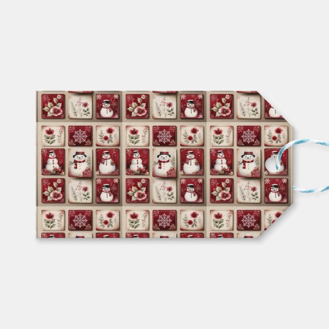 Étiquettes-cadeau Jolly Snowmen (Devant (Horizontal))