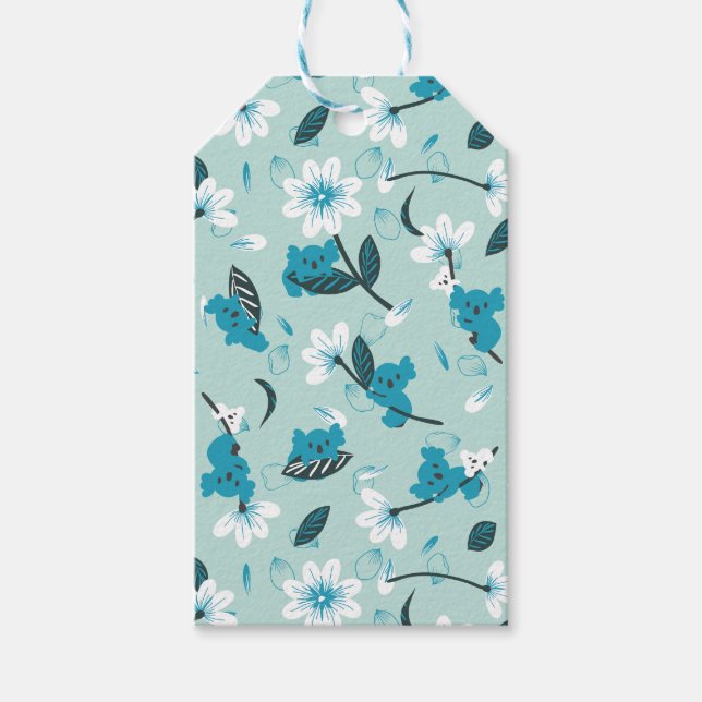 Étiquettes-cadeau Jouer Koala Motif mignon animal et l'art nature (Devant)