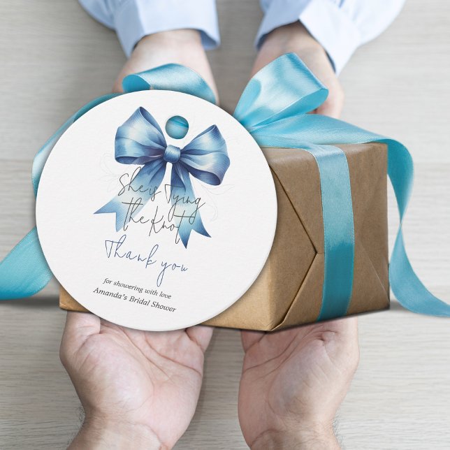 Étiquettes Cadeau Jouer le noeud quelque chose de bleu Fête des mari (Créateur téléchargé)