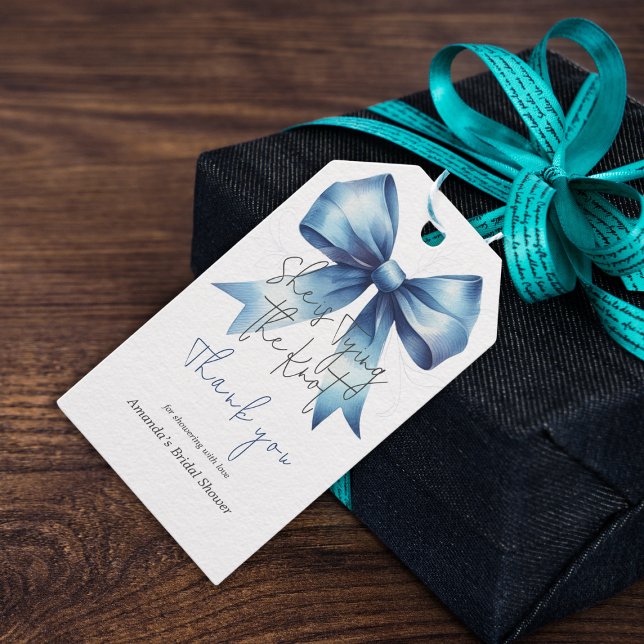 Étiquettes-cadeau Jouer le noeud quelque chose de bleu Fête des mari (Créateur téléchargé)