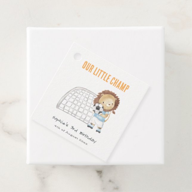 Étiquettes Cadeau Joueur de football sportif Anniversaire de enfant  (En situation)