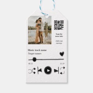 Étiquettes-cadeau Joueur de musique couple personnalisé amour q r co