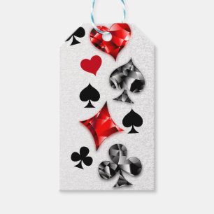 Étiquettes-cadeau Joueur de poker Joueur de cartes de jouer costumes