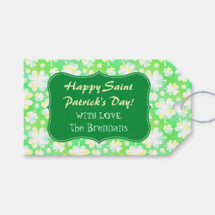 Étiquettes-cadeau Jour de la Saint Patrick Party Shamrock vert perso