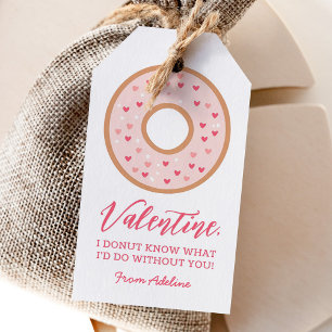 Étiquettes-cadeau Jour des Valentines pour les enfants Donut