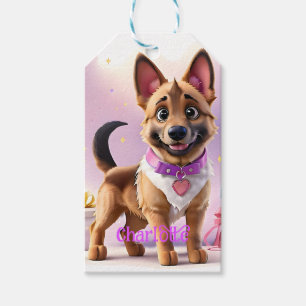 Étiquettes-cadeau Jour spécial des chiots Berger Allemand mignons et