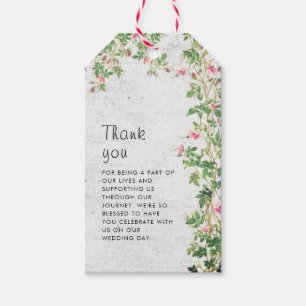 Étiquettes-cadeau Journal de style vintage mur ancien rose rose mari