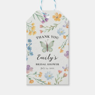 Étiquettes-cadeau Journée de mariage romantique aux fleurs sauvages