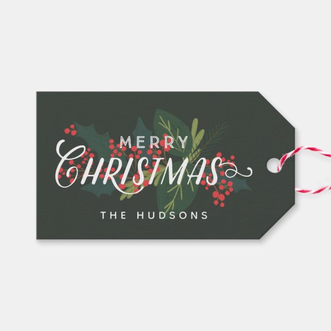 Étiquettes-cadeau Jours francs | Joyeux Noël personnalisé à partir d (Devant (Horizontal))