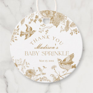 Étiquettes Cadeau Jouy Jouy Vintage Floral Baby Sprinkle Favoriser