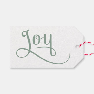 Étiquettes-cadeau Joy Script Sage