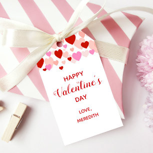 Étiquettes-cadeau Joyeuse carte cadeau de la Saint-Valentin, cœurs r