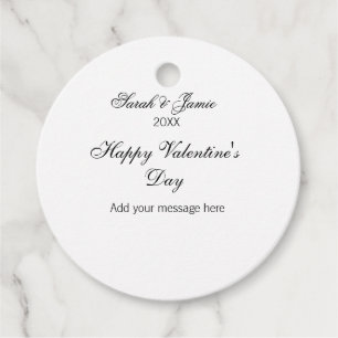Étiquettes Cadeau Joyeuse Saint-Valentin nom date message simple élé