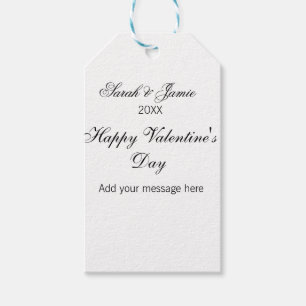 Étiquettes-cadeau Joyeuse Saint-Valentin nom date message simple ele