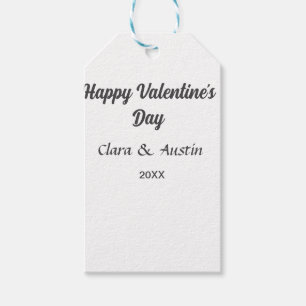 Étiquettes-cadeau Joyeuse Saint-Valentin nom date simple minimaliste