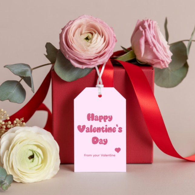 Étiquettes-cadeau Joyeuse Saint-Valentin Paillettes (Créateur téléchargé)