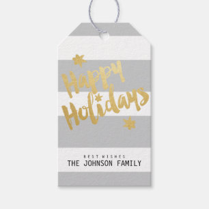 Étiquettes-cadeau Joyeuses Faux Gold Foil Personnaliser