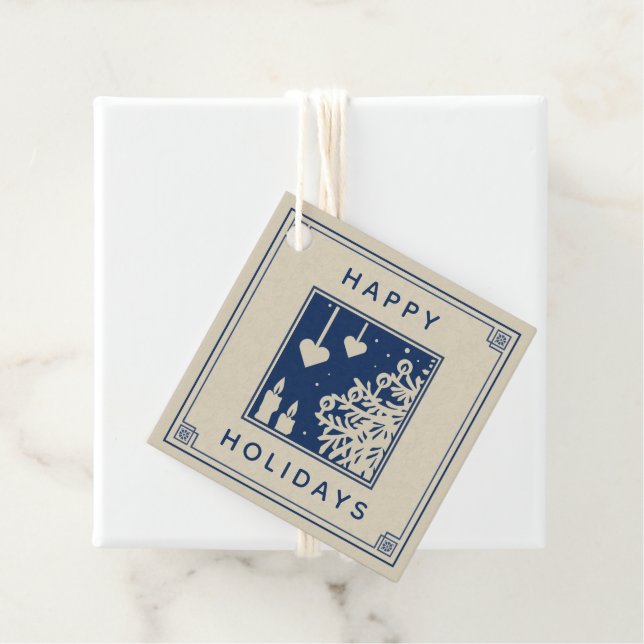 Étiquettes Cadeau Joyeuses fêtes | Ajouter Votre Nom (En situation)