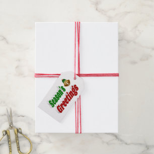 Étiquettes-cadeau Joyeuses Fêtes Bells typographie de Noël