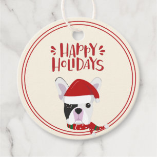 Étiquettes Cadeau Joyeuses fêtes - Joli Noël de Bulldog Français