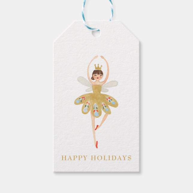 Étiquettes-cadeau Joyeuses fêtes Noël Ballerina Ballet (Devant)