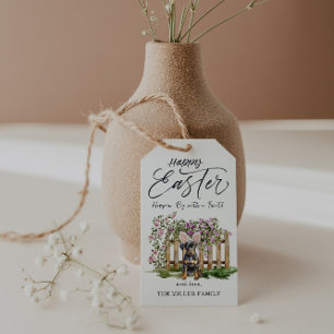 Étiquettes-cadeau Joyeuses Pâques Lapin Chiot Mignon