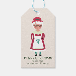 Étiquettes-cadeau Joyeuses vacances lunatiques de Mme le père noël