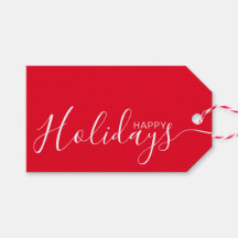 Joyeuses Vacances Rouge Blanc Minimaliste