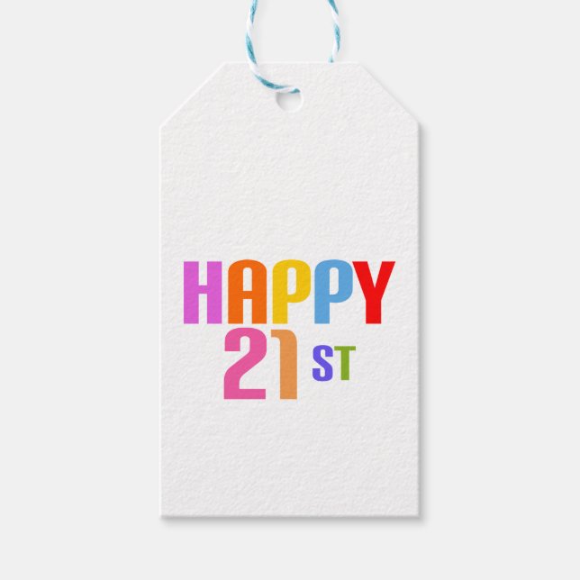 Étiquettes-cadeau Joyeux 21ème (Devant)