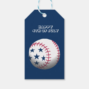 Étiquettes-cadeau Joyeux 4 juillet Baseball