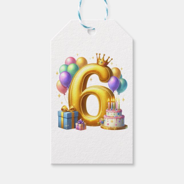 Étiquettes-cadeau Joyeux 6e Anniversaire (Devant)
