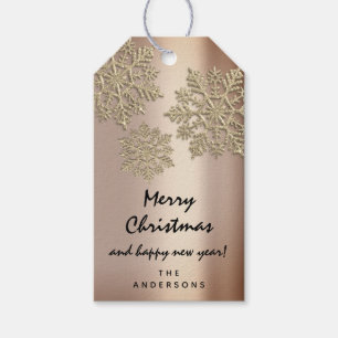 Étiquettes-cadeau Joyeux à la neige de bonne année de cadeau s'est